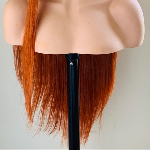 “Put On & Go” Long Copper Color Premium Fiber Wig with Bangs - New in Package - Picture 11 of 13